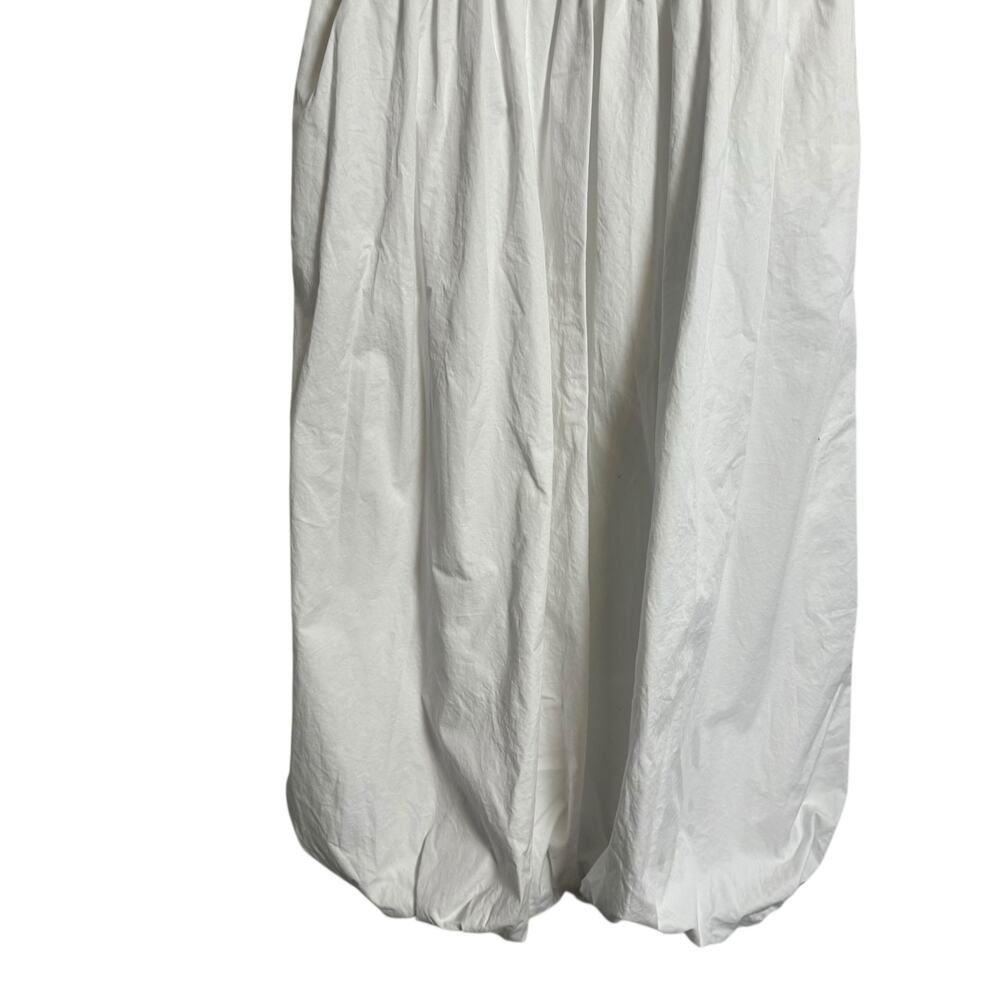 Zara White Midi Bubble Hem Dress - Picture 7 of 11